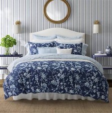 Laura Ashley Cotton Duvet Cover Multi-Piece Sets Branch Toile-Porcelain Blue 