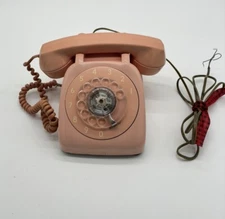 Vintage Automatic Electric Pink Rotary Dial Telephone MCM Scratches