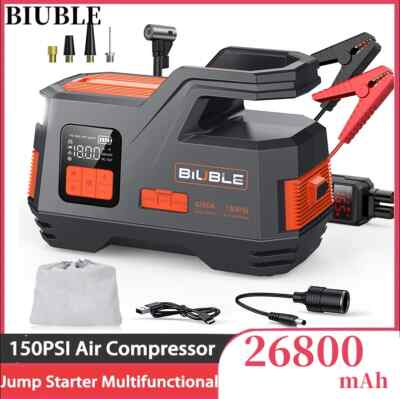 Car Jump Starter Power Bank with Air Compressor 150 PSI Car Starting Device