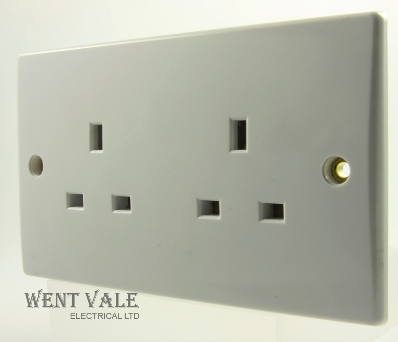 GET Ultimate Slimline - GU3060 - White Moulded 13a Unswitched Twin Socket New
