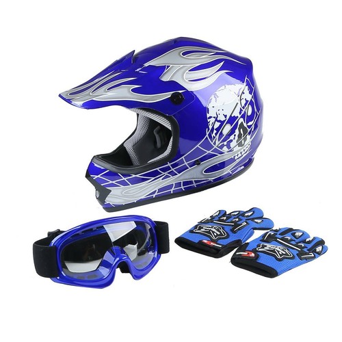 Dirt Bike ATV Helmet \u0026 Goggles Gloves 