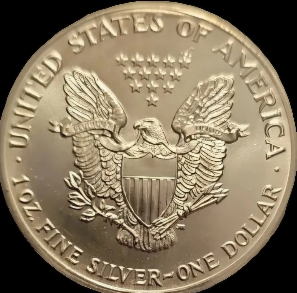 1991 American Silver Eagle Struck Thru Authentic ICG  - Image 2 of 4