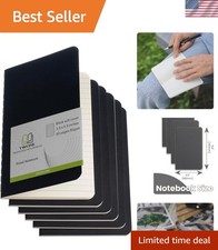 6 Pack Mini Pocket Notebooks, 3.5x5.5, Lined, Black Cardstock