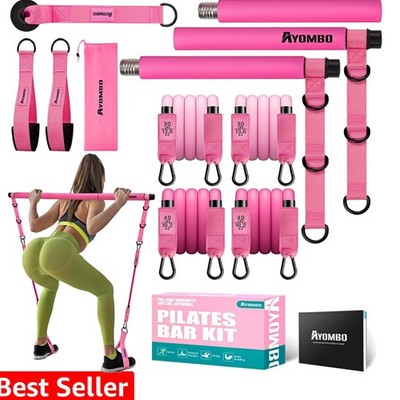 Pilates Bar Kit with Resistance Bands, Pilates Workout Equipment for Legs, Hi...