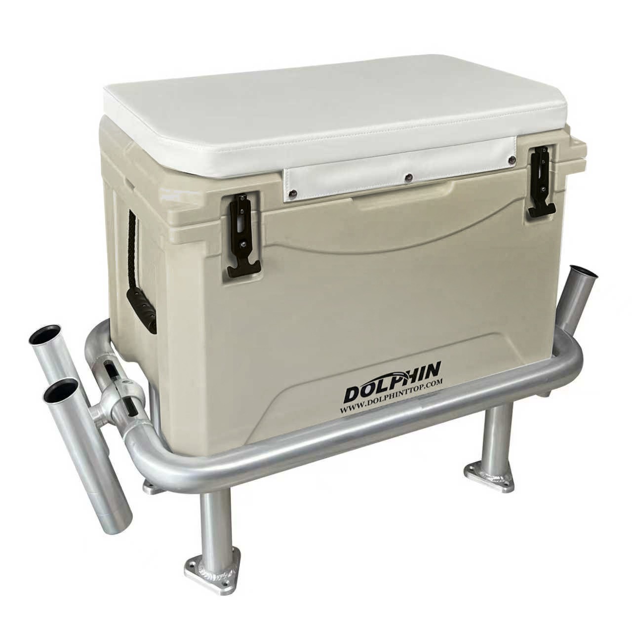 Box White Seat Cushion W/ 2 Free Twin Rod Holders