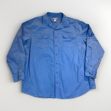 Fieldgear Mens VTG 100 Cotton Collared Button Up Shirt XL Light Blue Shirt