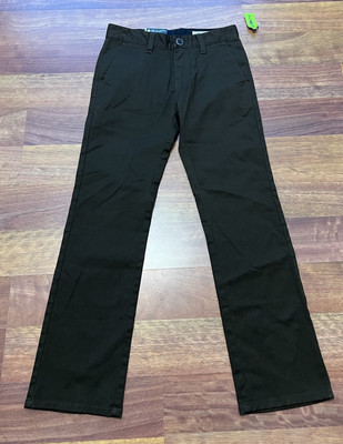 NWT Volcom Frickin Modern Straight Dark Brown Chino Pants Youth 24 Slim /10Y