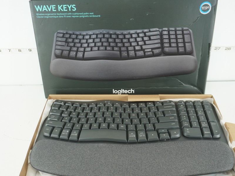 WORKS LOGITECH WAVE KEYS ERGONOMIC KEYBOARD GRAPHITE *BLUETOOTH ONLY*