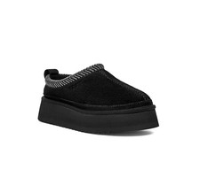 Koolaburra by UGG Suede Platform Slippers-Burree-Black-11M-NEW-A659001