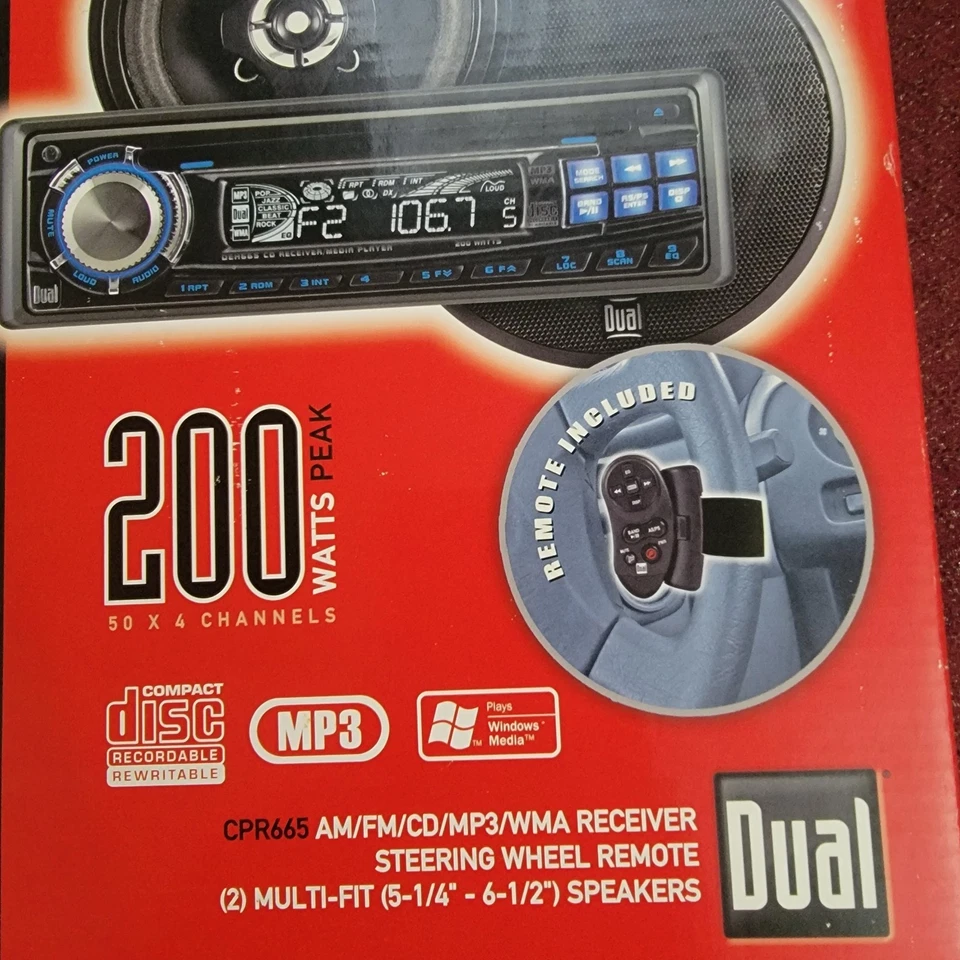 Car/ Truck Radio System AM/FM/CD/MP3/WMA Receiver/ Steering Wheel Remote-New - Image 2 of 4