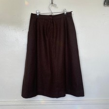 Vintage Chocolate Brown A Line Skirt with Pockets