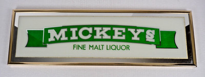 Vintage Mickey s Bar Mirror Sign Fine Malt Liquor Framed Man Cave Decor