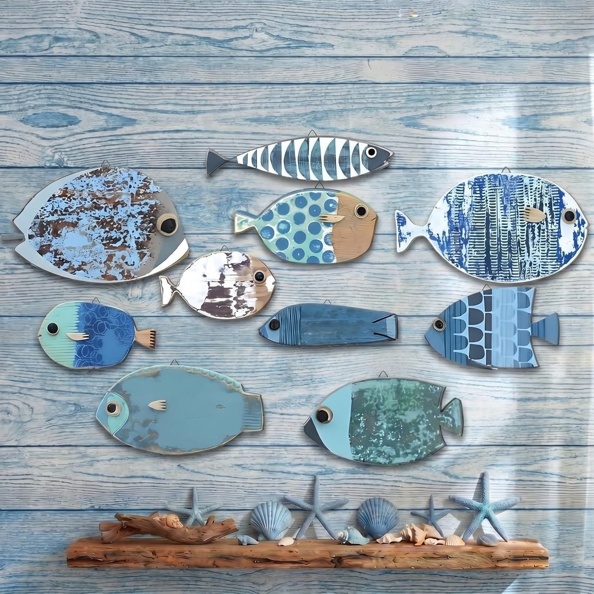 decorative fish wall hooks HomeHand Nautical Anchor Cast Iron Black Hook Coat Beach Towel Key Holder Screws Included (3 PCS) : Home & Kitchen 1.75 inches wide Nautical Paper Mache Coat Hooks