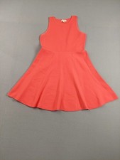 Michael Kors Women Skater Dress L  Vibrant Coral Fit & Flare Sleeveless Cocktail