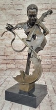 Hot Cast Cello Player Sculpture Musical Instrument Figurine Ornament
