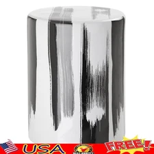 Ceramic Garden Patio Stool Accent Table Indoor Outdoor Black 175lbs Capacity New