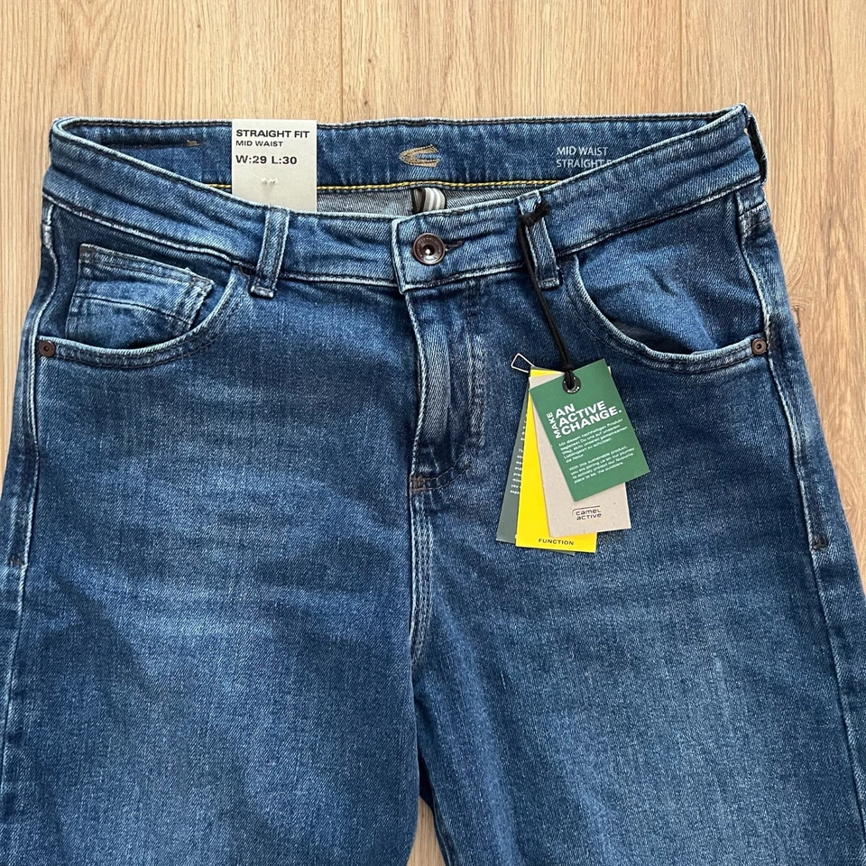 Camel Active Houston Straight Fit Jeans, Azul, Tamaño 29/30 - Imagen 4 de 4