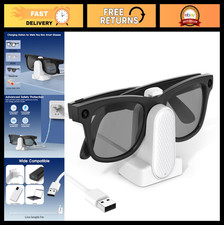 Portable Charging Dock for Smart Glasses - USB-A Cable & Adapter, Travel Friendl