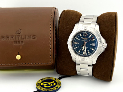 Breitling Colt Automatic A17313 41mm Blue Dial Stainless Steel Travel Box