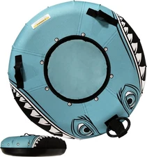 SNOWI - Snow Monster Inflatable Snow Tube - Heavy Duty Hard Bottom Snowtube for 