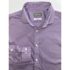 MICHAEL KORS AirSoft Slim Fit Stretch Dress Shirt Plum Men s 15.5 32/33