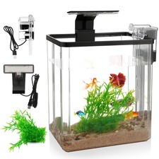 1.5 Gallon Aquarium Starter Kits - Plastic Fish Tank Kit Clear Beta Fish Tank...