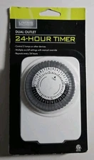 Complete Home Intertek Dual Outlet 24 Hour Timer 2 Device Control Auto On White