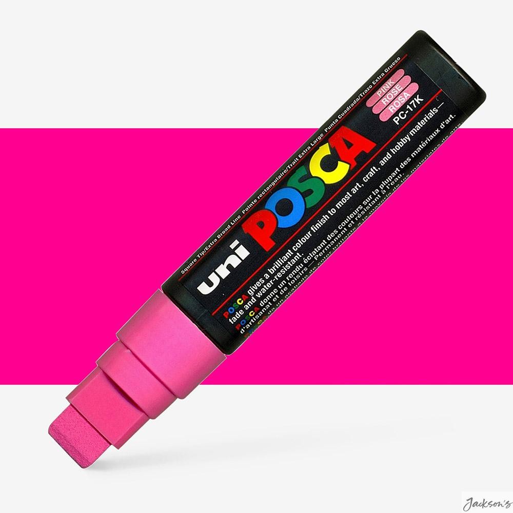 Uni Posca Paint Marker Water-Based 15mm Chisel Tip Pink Multi Surface Art