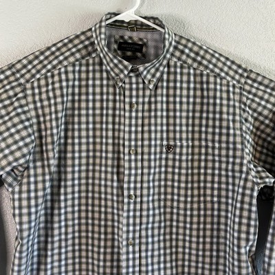 Ariat Pro Series Shirt Mens XXL Plaid Long Sleeve Button Down Western Workwear