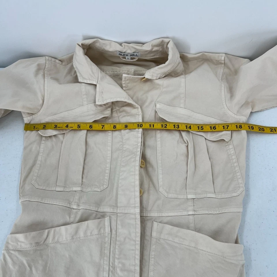 Mono utilitario Alex Mill para mujer pequeño S crema caldera manga larga con cinturón Foto 4 de 4