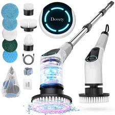 Electric Spin Scrubber, Cordless Cleaning Brush, Shower Scrubber with 8 Repla...