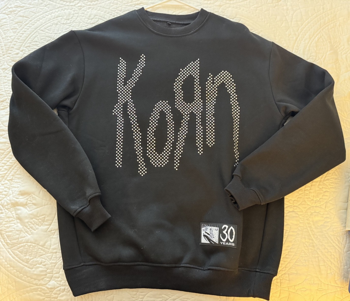 KORN 30th Anniversary Rhinestone Pullover Crewneck Sweatshirt Size 