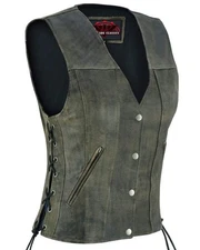 Women's Antique Brown Single Back Panel Concealed Carry Vest