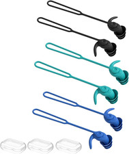 Swimming Ear Plugs for Adults,3 Pairs Anti-Lost Waterproof Reusable Silicone Swi