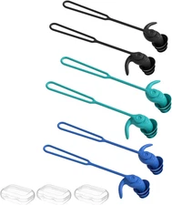 Swimming Ear Plugs for Adults,3 Pairs Anti-Lost Waterproof Reusable Silicone Swi