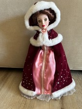 Disney Princess Dolls 16" Belle Brass key keepsake Maroon cape Porcelain