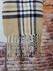 Kennedy Scotland 100% Cashmere Beige Red Black Plaid Rectangle Scarf 66" X12" — photo 7