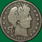 1895 Barber Half Dollar Very Good VG Coin #37749