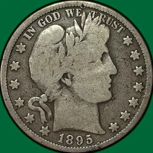 1895 Barber Half Dollar Very Good VG Coin #37749