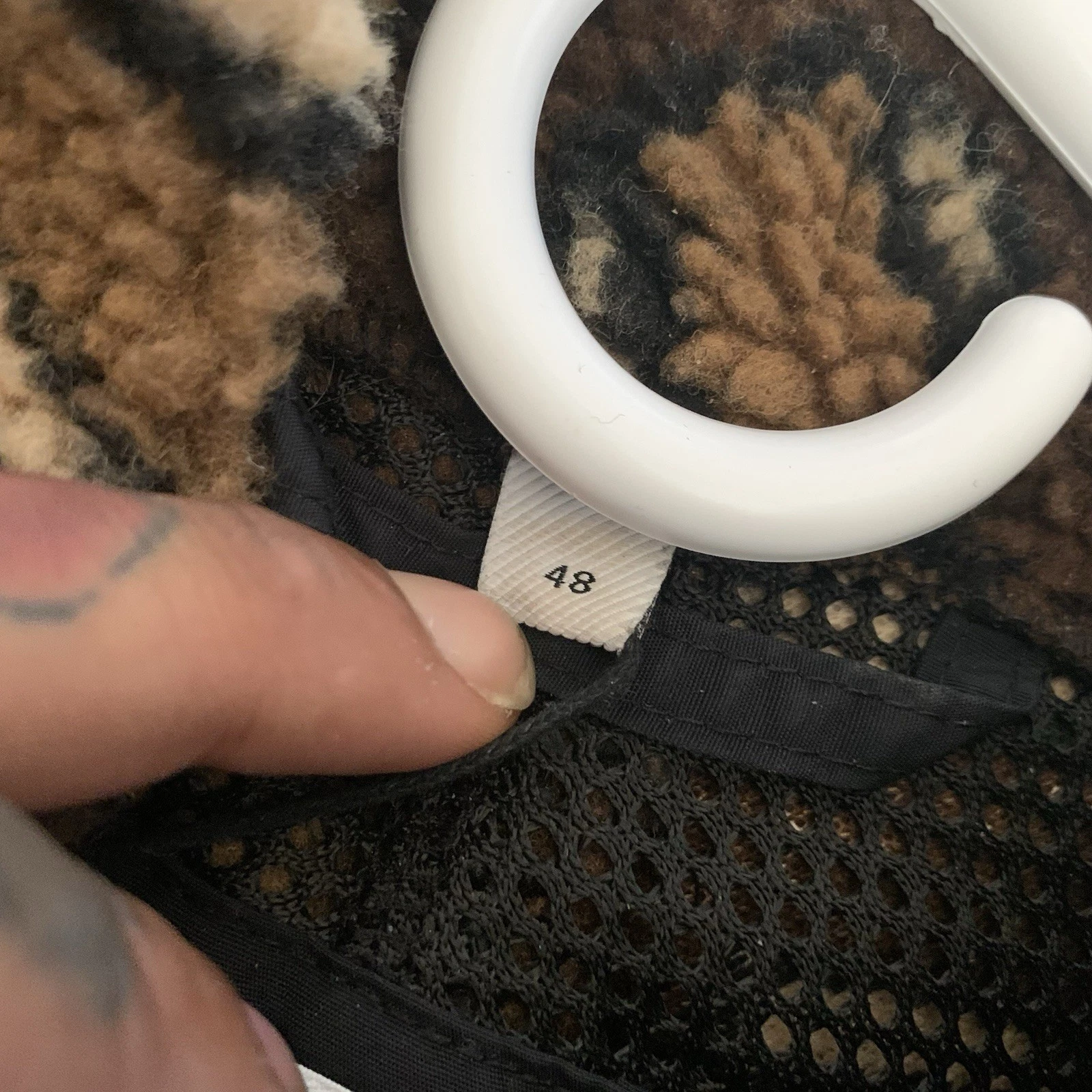 Burberry Brown TB Monogram Fleece Jacquard Jacket Size 48 - product detail image 9