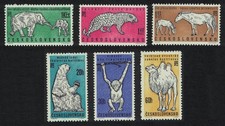 Czechoslovakia Elephant Leopard Polar Bear Chimpanzee Zoo 6v 1962 MNH