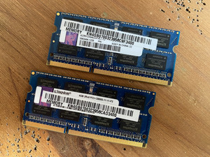 2 Stück Speichermodule  Kingston 4GB DDR3 RAM SO-DIMM 2Rx8 PC3-12800S-11-11-F3