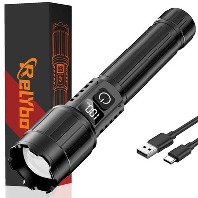 Relybo LED Flashlight Rechargeable 20000 High Lumens Long Range & 12H Runtime...