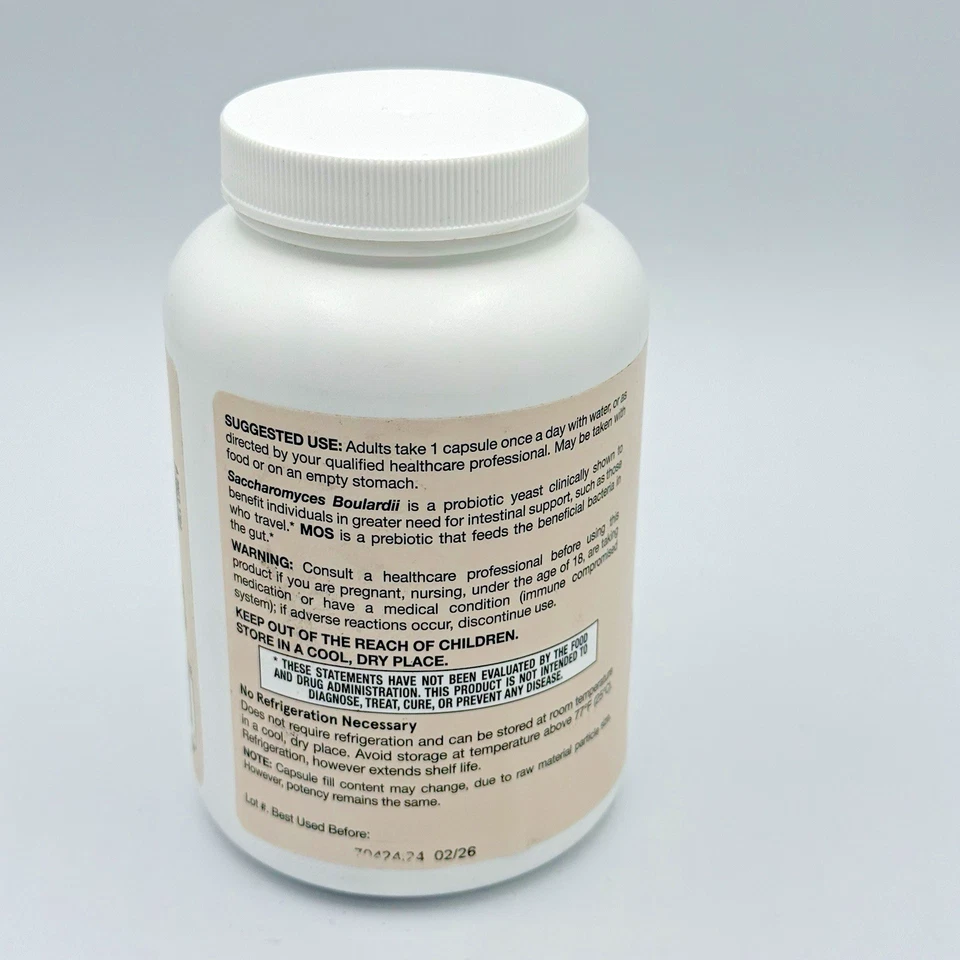 Jarrow Formulas Saccharomyces Boulardii + MOS, 5 mil millones de UFC 180 cápsulas vegetales Foto 4 de 4
