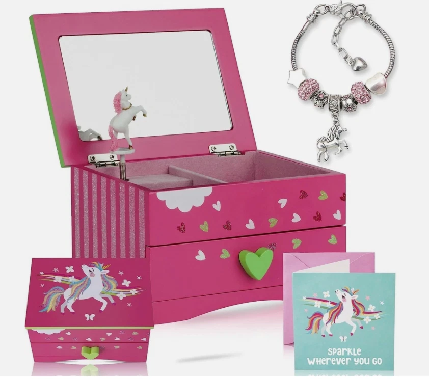 Musical Jewellery Box- Pink Unicorn Including Charm Bracelet - AR Experience - Image 2 of 4