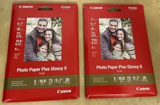 Brand New Canon Photo Paper Plus Glossy II  5"x7" 20 Sheets PP-201 Pair