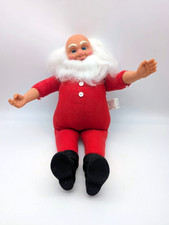 VTG 1994 Fibre-Craft 15" Santa Claus Plush Hard Plastic Face Head Doll w/ Boots