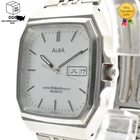 Vintage [ Exc+4 ] SEIKO ALBA V733-5A30 White Dial Silver Date Quartz Watch JAPAN