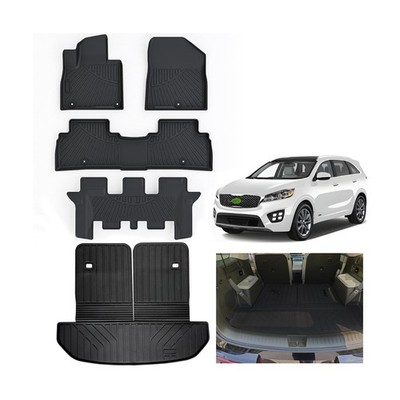 Floor Mats & Large Cargo Liners for 2016-2020 Kia Sorento 7 Seats with Backre...