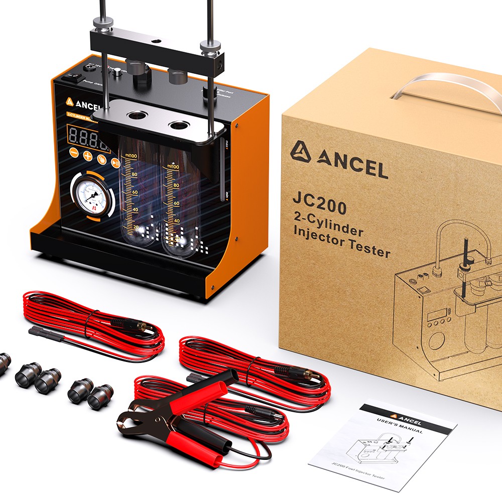 ANCEL JC200 Ultrasonic Fuel Injector Cleaner Tester Car Nozzles Cleaning Machine